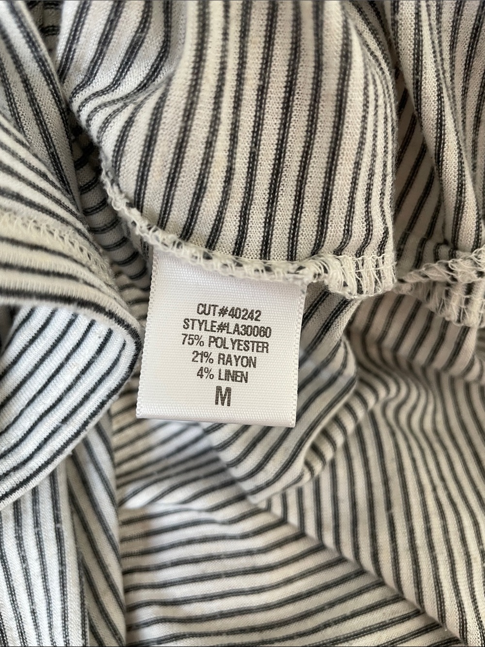 Anthropologie LACAUSA Black & White Striped Slip Midi Made in LA. - Picture 6 of 6